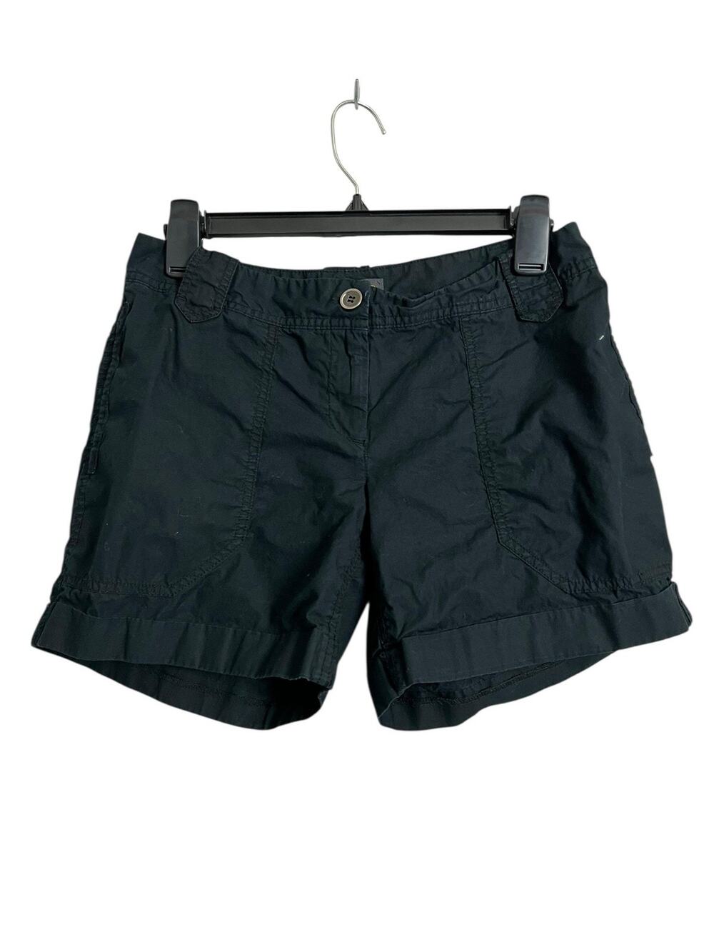 Outback Red Chino Shorts Womens 2 Black Cuffed Twill Flat Front Casual Summer